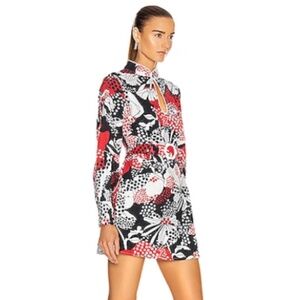 Rixo Michelle Belted Floral-print Cotton-canvas Mini Dress